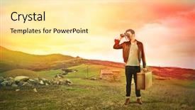  Presentation with job opportunity - PPT theme with job opportunity - traveller background and a blonde colored foreground