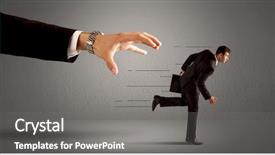  Presentation with running - Colorful slide deck enhanced with job performance - businessman running away backdrop and a gray colored foreground