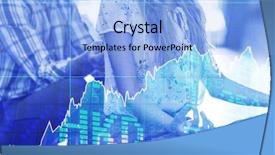  Presentation with shares - Presentation design featuring job performance - stocks and shares against business background and a light blue colored foreground