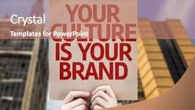  Presentation with brand - Colorful presentation theme enhanced with job performance job satisfaction - your culture is your brand backdrop and a coral colored foreground