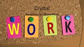  Presentation with job - Slide deck having job posting - work word made by post-it background and a coral colored foreground