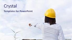  Presentation with mechanical engineering engineer tools - PPT layouts consisting of job powert point - back view of a female background and a sky blue colored foreground