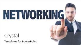  Presentation with business networking - Amazing presentation theme having job powert point - business man pointing the text backdrop and a white colored foreground