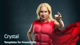  Presentation with strong black woman - Presentation theme featuring job powert point - strong woman superhero pointing background and a wine colored foreground