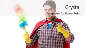  Presentation with super hero - PPT layouts featuring job powert point - super hero cleaner isolated background and a light gray colored foreground