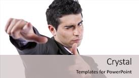  Presentation with eye - Colorful PPT layouts enhanced with job powert point - young businessman blinking his eye backdrop and a  colored foreground