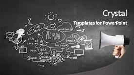  Presentation with announcing - Beautiful slide deck featuring job promotion announcement - announcing successful idea backdrop and a  colored foreground