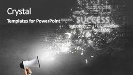  Presentation with announcing - Presentation theme with job promotion announcement - announcing successful idea background and a  colored foreground