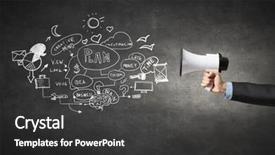  Presentation with job promotion - Presentation theme featuring job promotion announcement - announcing successful idea background and a dark gray colored foreground