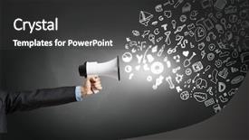  Presentation with announcing - Presentation design having job promotion announcement - announcing successful idea background and a dark gray colored foreground