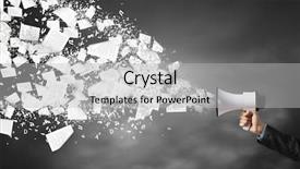  Presentation with announcing - Cool new presentation theme with job promotion announcement - announcing successful idea backdrop and a  colored foreground