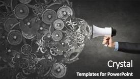  Presentation with job promotion - Presentation design enhanced with job promotion announcement - announcing successful idea background and a  colored foreground