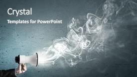  Presentation with announcing - Cool new slide set with job promotion announcement - announcing successful idea backdrop and a  colored foreground