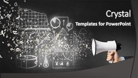  Presentation with announcing - Cool new theme with job promotion announcement - announcing successful idea backdrop and a  colored foreground