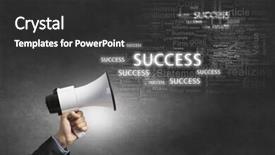  Presentation with announcing - Amazing PPT theme having job promotion announcement - announcing successful idea backdrop and a dark gray colored foreground