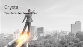  Presentation with job promotion - Amazing PPT theme having job-promotion-concept-mixed-media backdrop and a light gray colored foreground