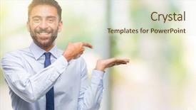  Presentation with 3d man business leader - Presentation design having job promotion presentation - adult hispanic business man background and a cream colored foreground