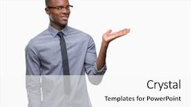  Presentation with african american business - Amazing slides having job promotion presentation - young african american business man backdrop and a  colored foreground