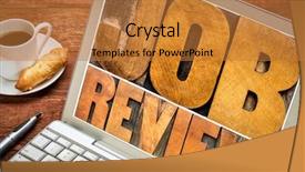  Presentation with review - Slide deck consisting of job review - word abstract background and a gold colored foreground
