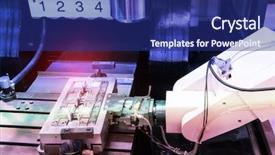  Presentation with cnc milling machine - Audience pleasing presentation consisting of job rotation - cnc milling machine milling heads backdrop and a navy blue colored foreground