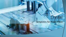  Presentation with milling machine - Beautiful slides featuring job rotation - cnc milling machine milling heads backdrop and a light blue colored foreground