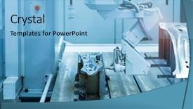  Presentation with milling machine - Theme with job rotation - cnc milling machine milling heads background and a light blue colored foreground