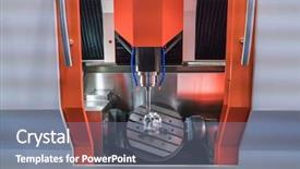  Presentation with cnc milling machine - Slide deck with job rotation - cnc milling machine milling heads background and a gray colored foreground