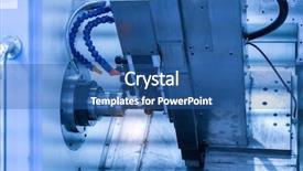  Presentation with cnc milling machine - Presentation enhanced with job rotation - cnc milling machine milling heads background and a ocean colored foreground