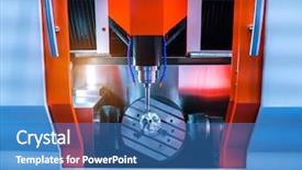  Presentation with cnc milling machine - PPT theme enhanced with job rotation - cnc milling machine milling heads background and a teal colored foreground