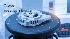  Presentation with cnc milling machine - PPT theme having job rotation - cnc milling machine milling heads background and a light blue colored foreground