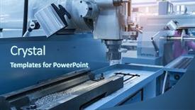  Presentation with milling machine - Presentation theme enhanced with job rotation - cnc milling machine milling heads background and a ocean colored foreground