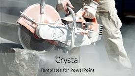  Presentation with construction work - PPT theme enhanced with job rotation - construction work of stone cutting background and a light gray colored foreground