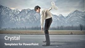  Presentation with mechanisms art mechanism clockwork - Colorful slide deck enhanced with job rotation - man with mechanism backdrop and a gray colored foreground