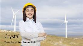  Presentation with confident - Audience pleasing slides consisting of job rotation - portrait of a confident female backdrop and a coral colored foreground