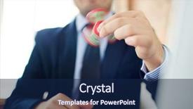  Presentation with stressed - Presentation theme consisting of job rotation - stressed businessman holding rolling spinner background and a navy blue colored foreground