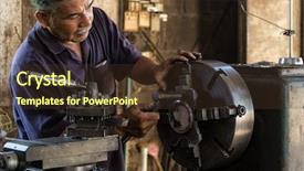  Presentation with machinery - PPT theme enhanced with job rotation - thai mechanic turner using machinery background and a tawny brown colored foreground