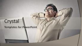  Presentation with job - Presentation theme featuring job satisfaction - be satisfied background and a light gray colored foreground