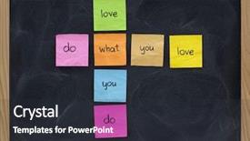  Presentation with happy life - Amazing PPT theme having job satisfaction - do what you love love backdrop and a tawny brown colored foreground