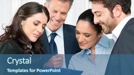  Presentation with team together everyone achieves more - PPT theme enhanced with job satisfaction - happy business team discussing together background and a  colored foreground