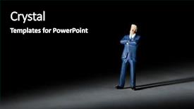  Presentation with successful - Slides with job satisfaction - miniature figurine of successful businessman background and a black colored foreground