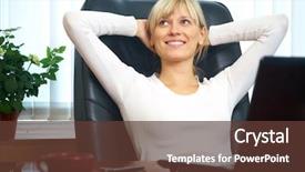  Presentation with successful - Theme with job satisfaction - portrait of a beautiful young background and a tawny brown colored foreground