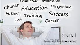  Presentation with glitter education - PPT layouts featuring job satisfaction - relaxied vusiness man thinking background and a light gray colored foreground