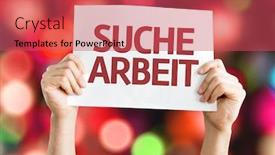  Presentation with job search - Beautiful slides featuring human resource management problem employee - job search in german card backdrop and a red colored foreground