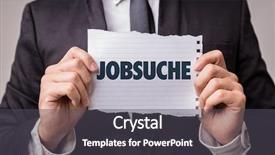  Presentation with job search - PPT theme featuring job search in german background and a dark gray colored foreground