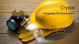  Presentation with safety - Colorful slides enhanced with job security - yellow safety helmet backdrop and a yellow colored foreground