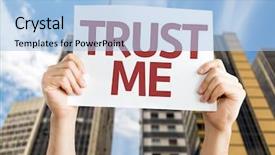  Presentation with trust - Slides having job seeker - trust me card background and a light blue colored foreground