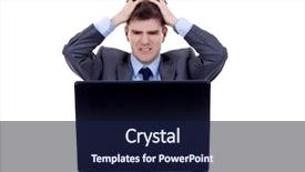  Presentation with business laptop globe satellite - Audience pleasing theme consisting of job stress - business man is frustrated backdrop and a navy blue colored foreground