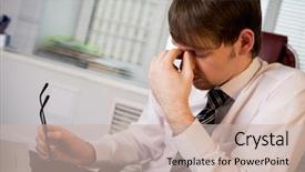  Presentation with nursing fatigue - Cool new PPT layouts with job stress - photo of fatigue man backdrop and a soft green colored foreground