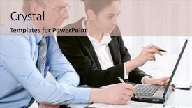  Presentation with business plan - PPT layouts with job training - image of successful partners discussing background and a soft green colored foreground