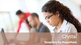  Presentation with portrait happy family smiling - Beautiful slides featuring job training - portrait of smiling student backdrop and a coral colored foreground